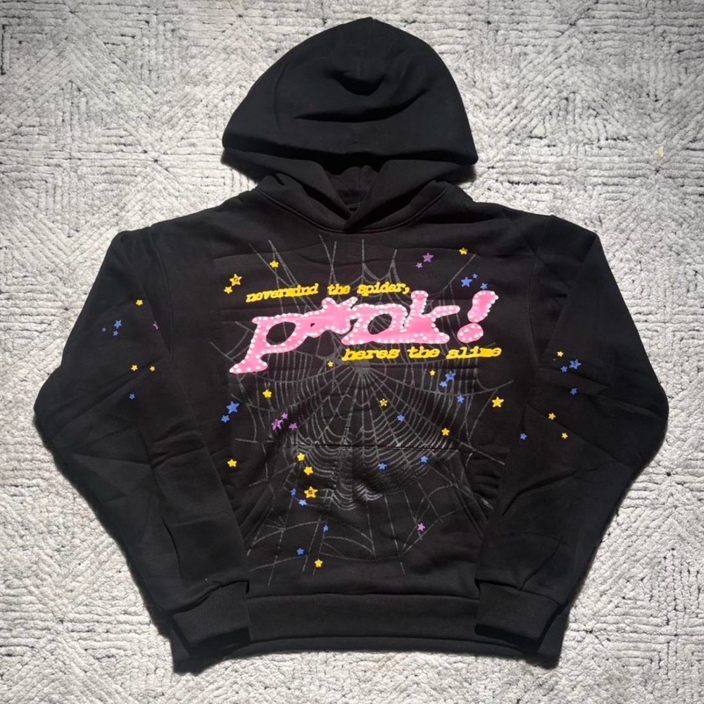 Spyder Black Hoodie with Pink and Yellow Accents
